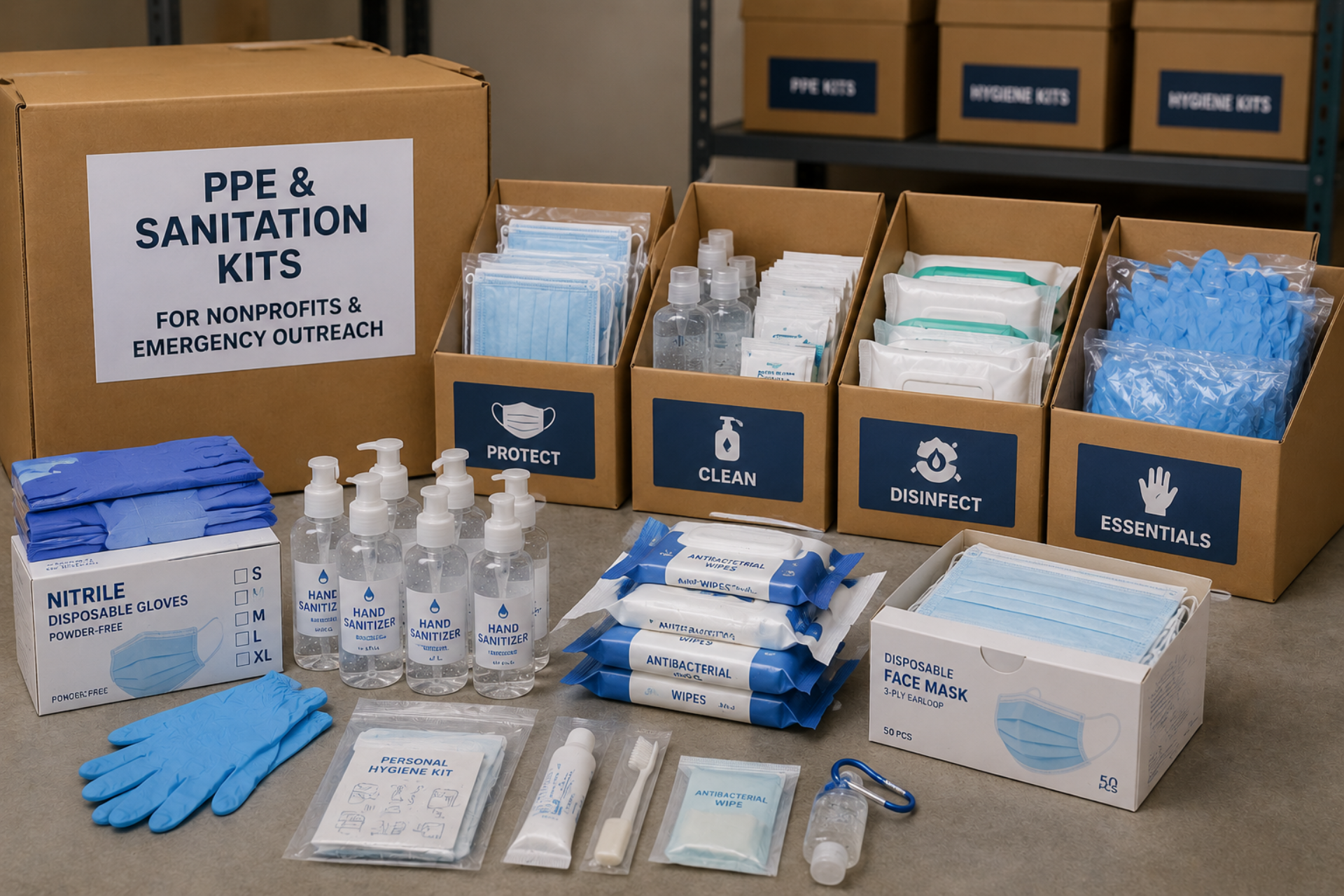 Bulk PPE and Sanitation Kits for Nonprofits & Emergency Outreach