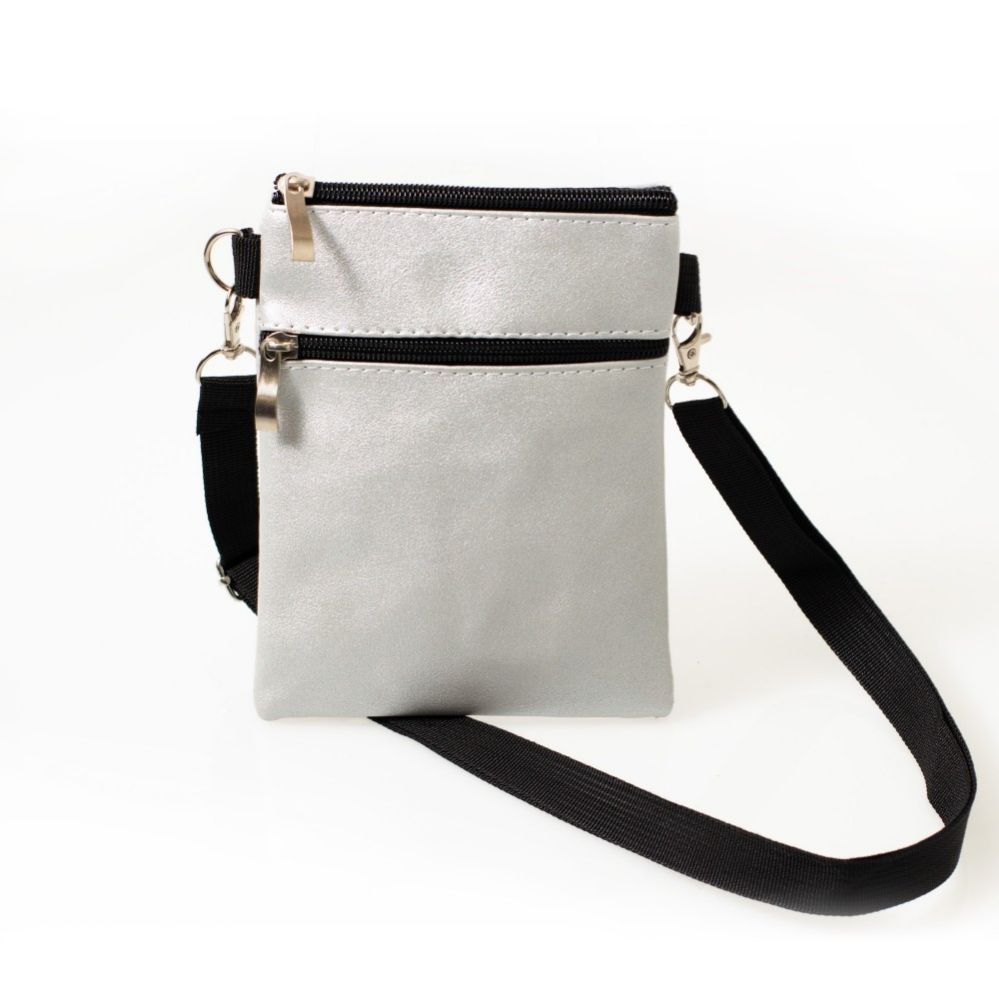 24 Wholesale 7 Inch Crossbody Bags 3 In 1 With 2 Zippered Pockets In 4