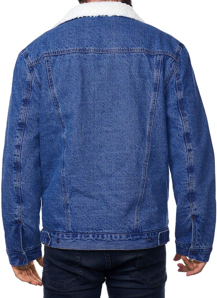 12 Wholesale Mens Denim Sherpa Jacket at