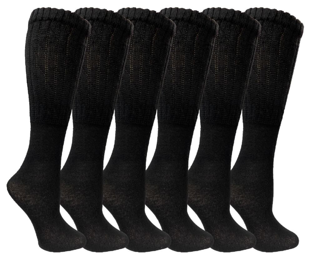 6 Wholesale Yacht & Smith Womens Cotton Slouch Socks, Womans Knee High