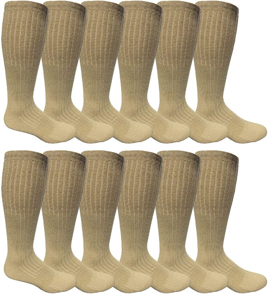 12 Wholesale Mens Military Grade Thick Padded Terry Lined Cotton Socks
