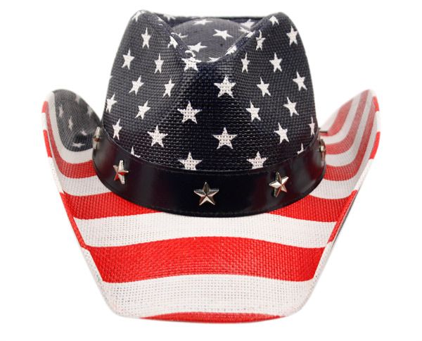 12 Wholesale American Flag Cowboy Hats - at - wholesalesockdeals.com