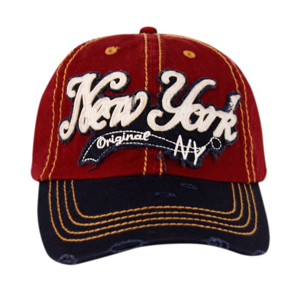 12 Wholesale Vintage Washed Cotton Baseball Caps With New York at
