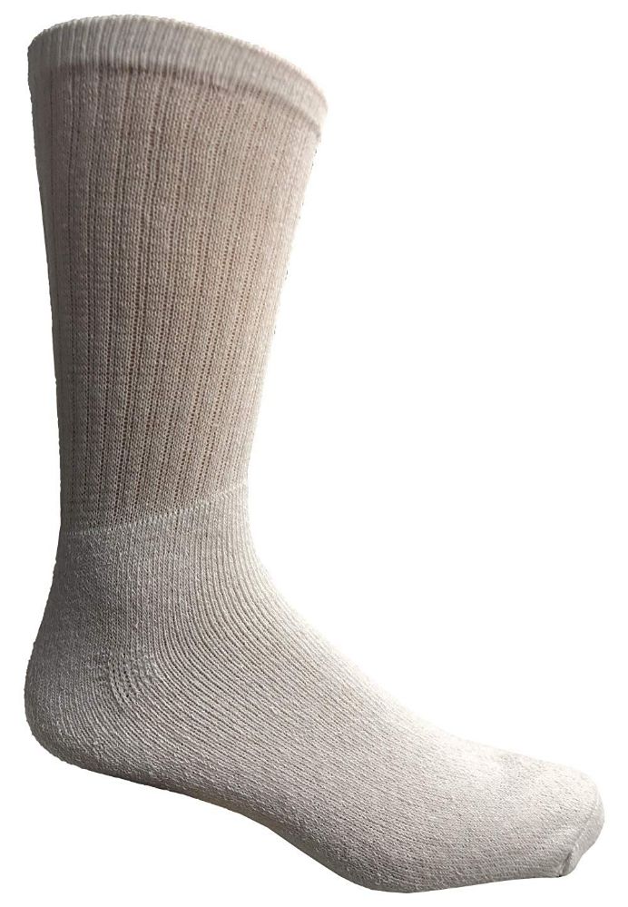 60 Wholesale Yacht & Smith Men's Cotton Crew Socks White Size 1013