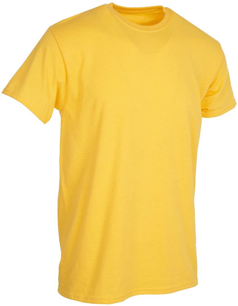 3 Wholesale Mens Yellow Cotton Crew Neck T Shirt Size Medium - at ...