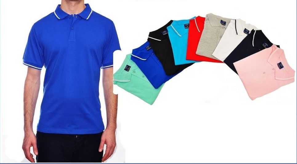 24 Wholesale Mens Solid Polo Shirt Jersey Fabric Sxl at