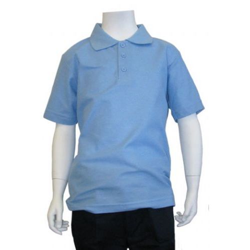 light blue school polo shirt