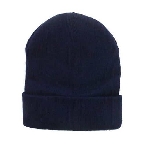36 Wholesale Unisex Plain Navy Blue Beanie Hat - at ...