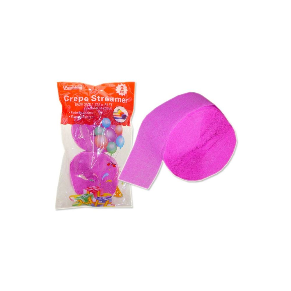 96 Wholesale Streamer Light Pink 2pc 4.5x25 at