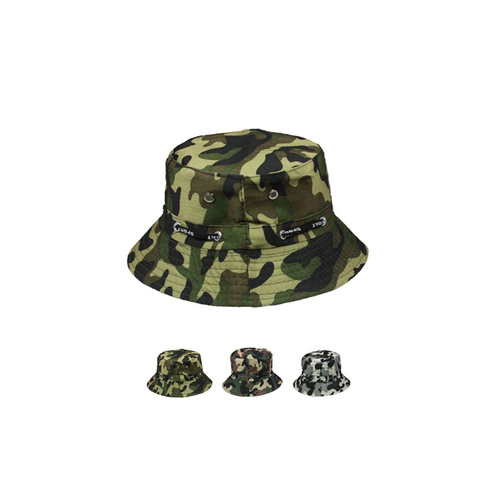 24 Wholesale Camo Summer Bucket Hat at