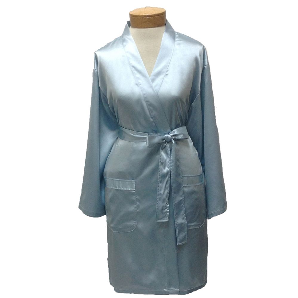 10 Wholesale Womens Satin Kimono Robe - Sky Blue - at ...