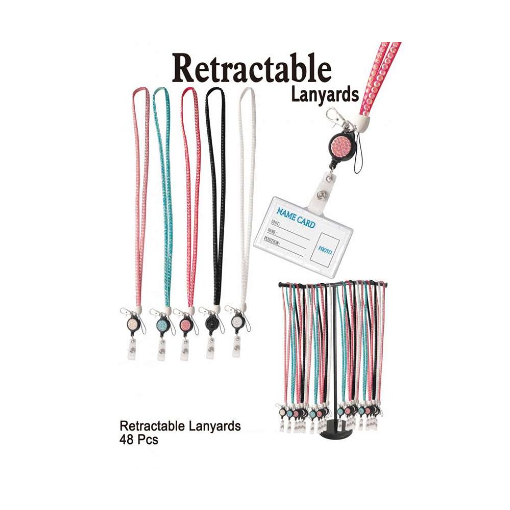 48 Wholesale Retractable Lanyards at