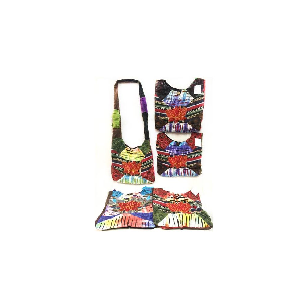10 Wholesale Nepal Hobo Bags Lotus Design With Multicolor Patches - at - www.waterandnature.org