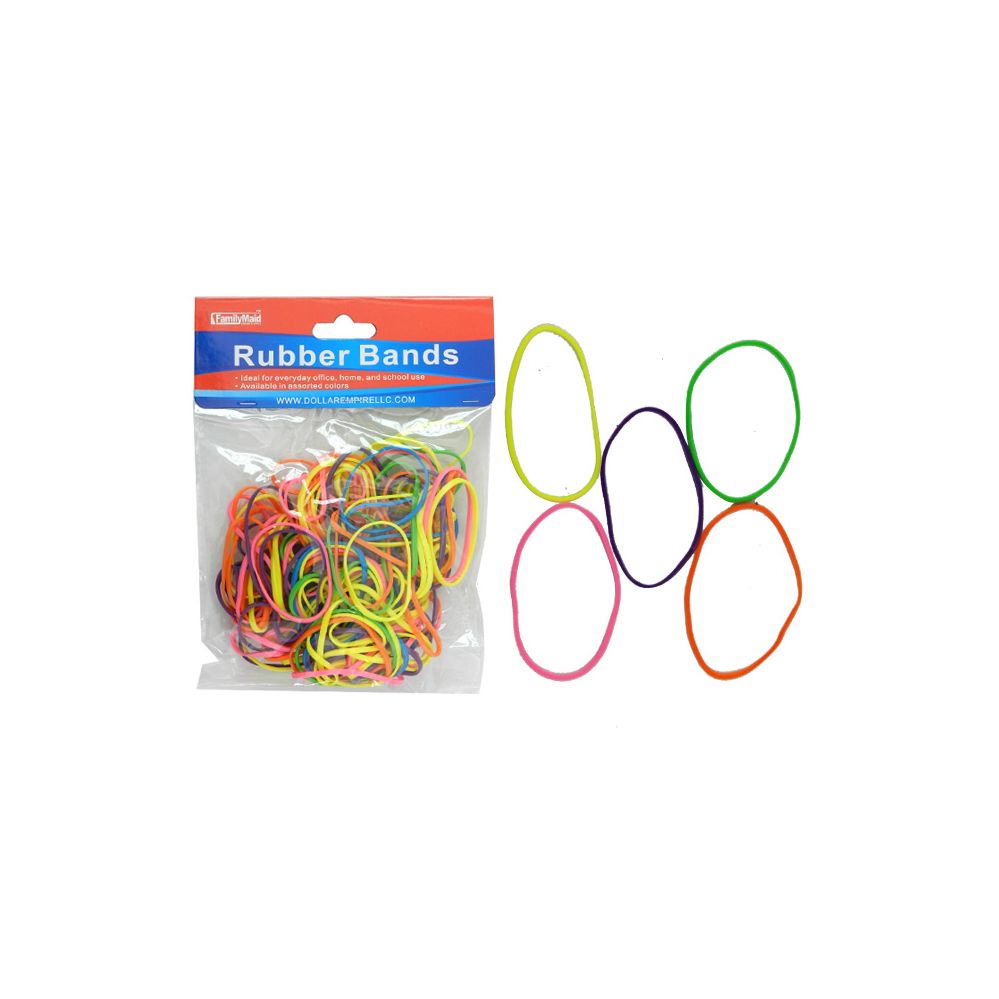144 Wholesale 100 Grams Assorted Rubber Bands at