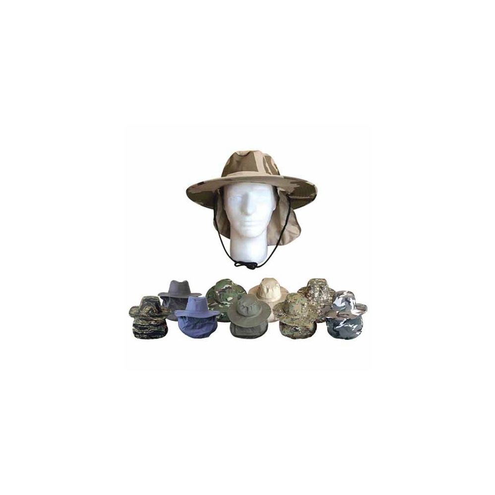 48 Wholesale Wholesale Safari Bucket Hat With Ear Neck Flap at