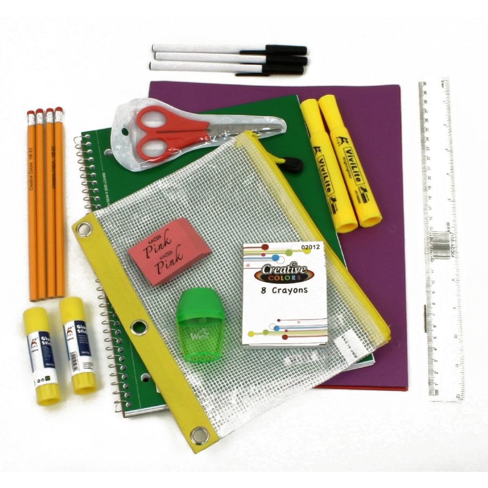 40 Wholesale 16 Piece Universal School Supply Kit For Students From