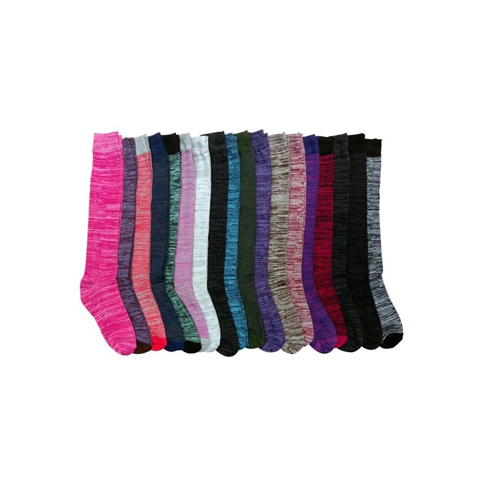 180 Wholesale Womens Marled Color Knee High Socks at