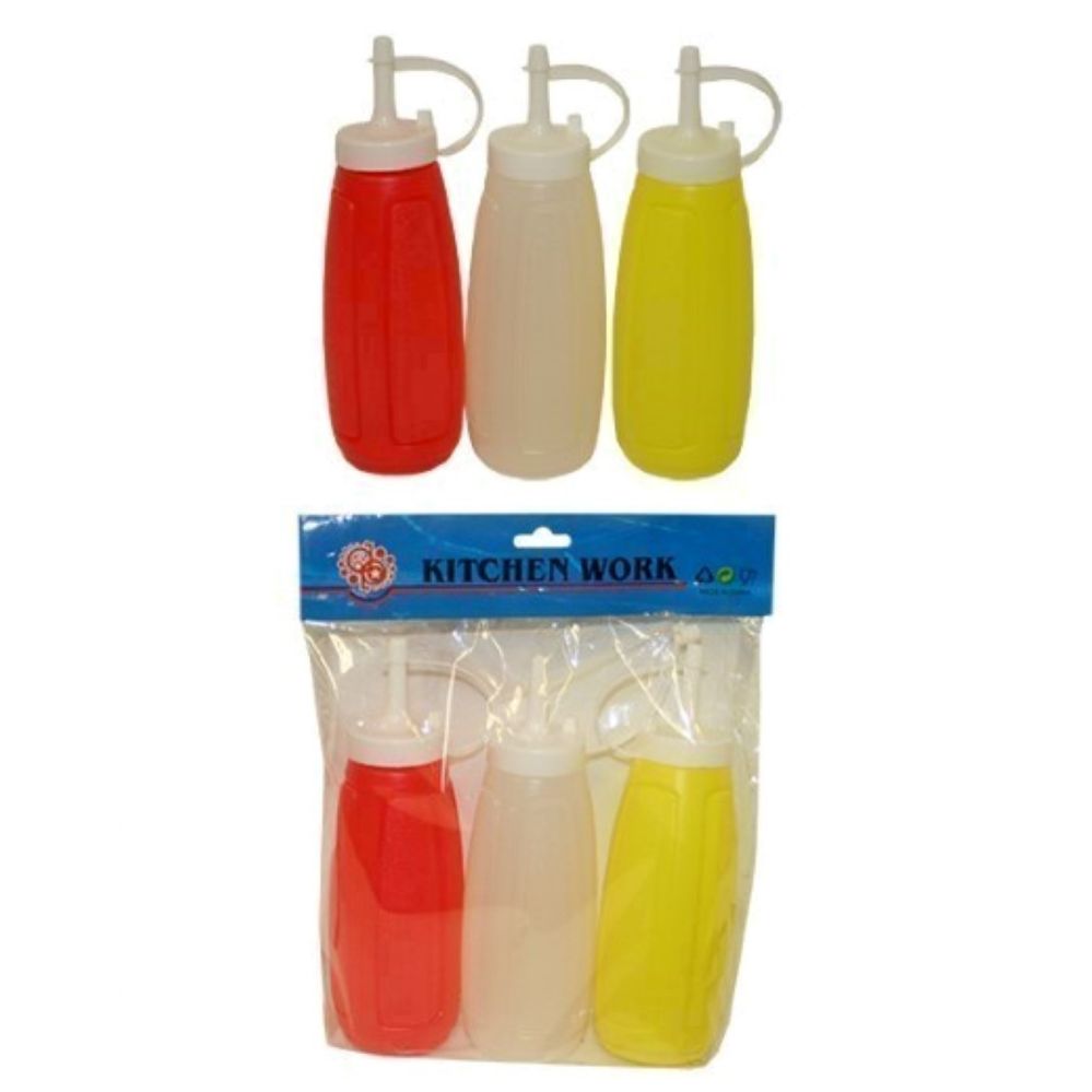 96 Wholesale 3 Piece Ketchup Mustard Mayo Set at