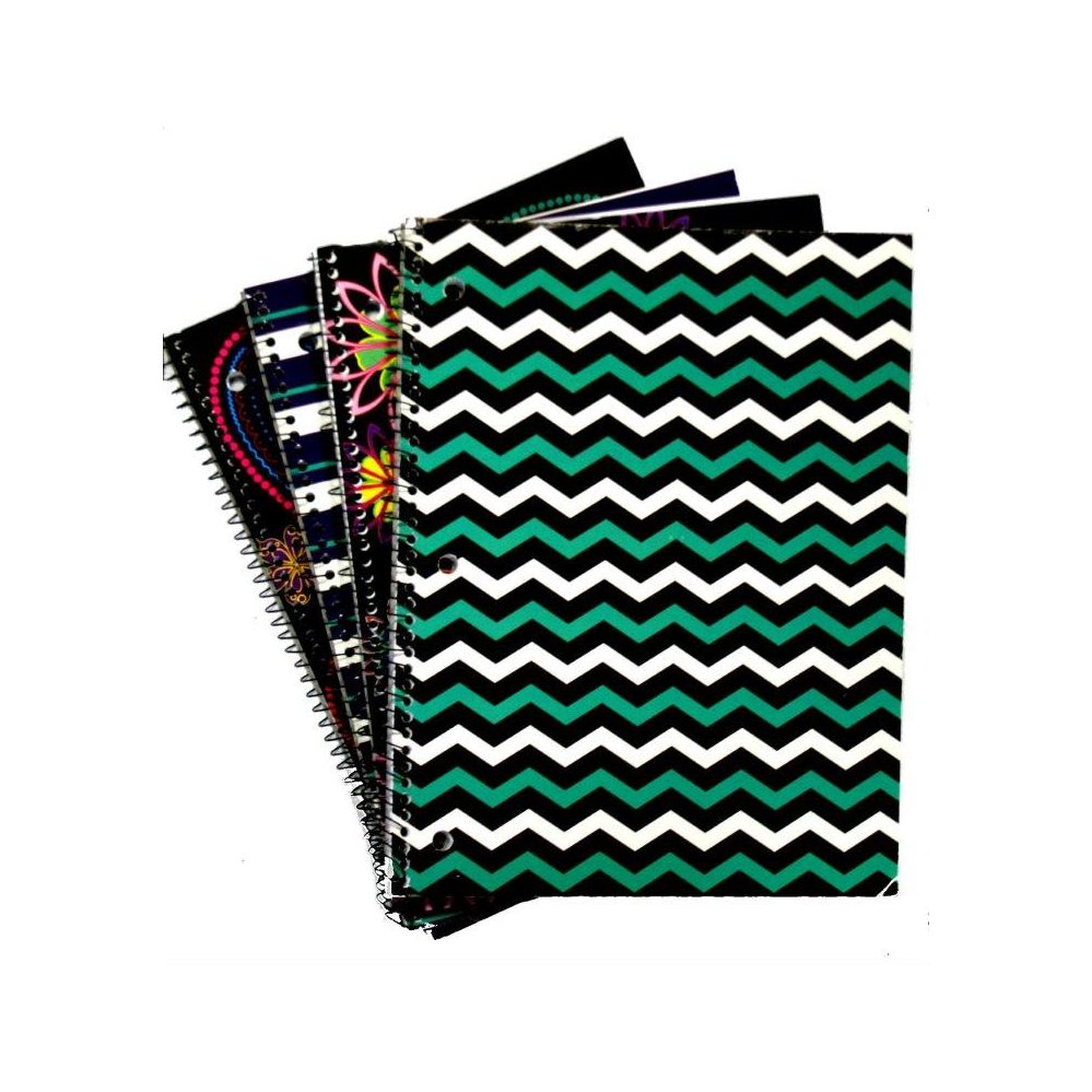 96 Wholesale 1 Subject Notebook 60 Sheet Trendsetters Assorted Designs