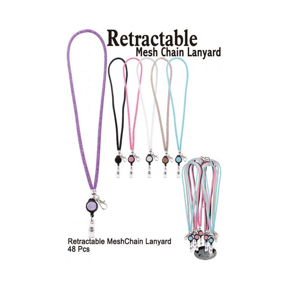 48 Wholesale Retractable Mesh Lanyard at