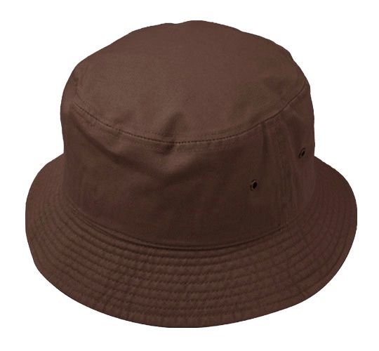 12 Wholesale Plain Cotton Bucket Hats In Brown at