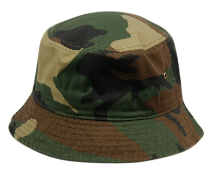 12 Wholesale Plain Cotton Bucket Hats In Camo Green - at ...