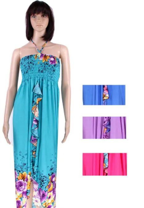 24 Wholesale Womens Fashion Sun Dresses Assorted Colors And Sizes Summer Dresses - at 