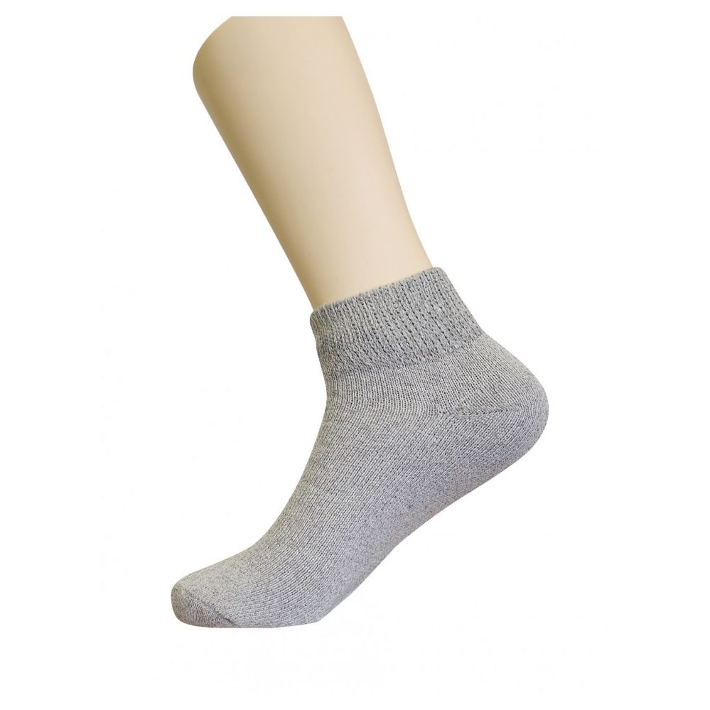 120 Wholesale Men's Diabetic Ankle Socks Gray Size 1013 at