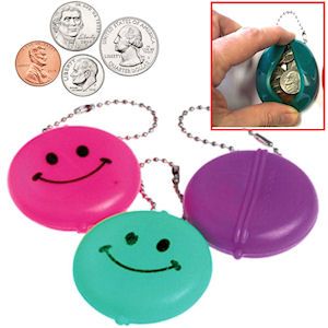 432 Wholesale SMILEY FACE COIN PURSE KEY CHAINS - at - 0