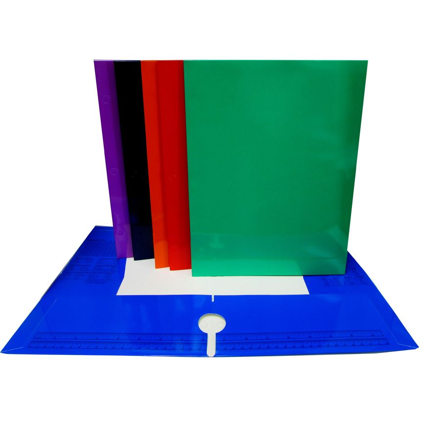 48 Wholesale 4 Pocket Laminated Folders Assorted Colors at