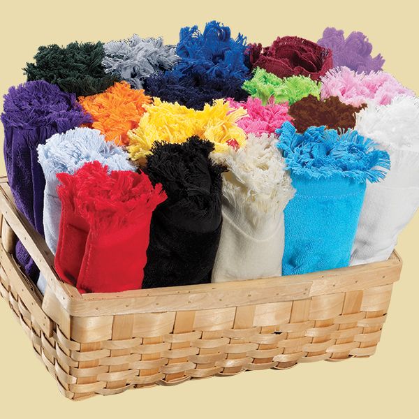 72 Wholesale Deluxe Fringed Fingertip Towels Embroidery Quality 11 X