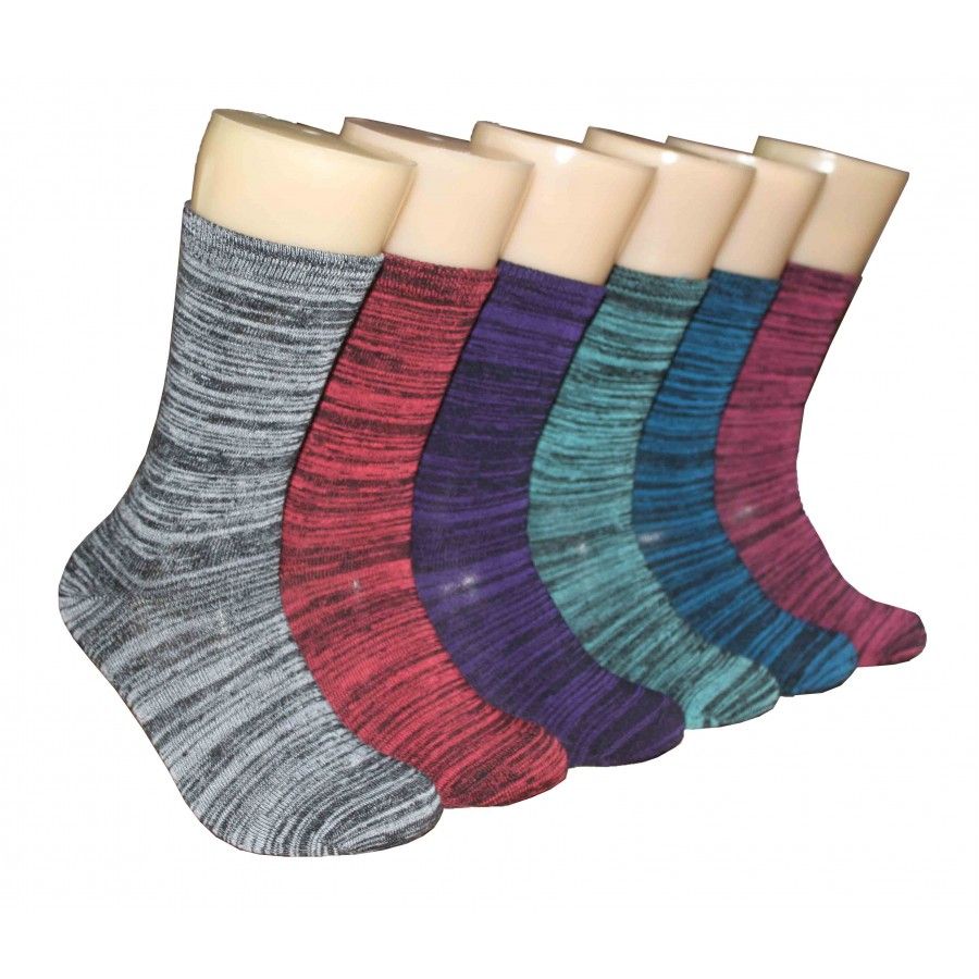 360 Wholesale Women's Marled Crew Socks at