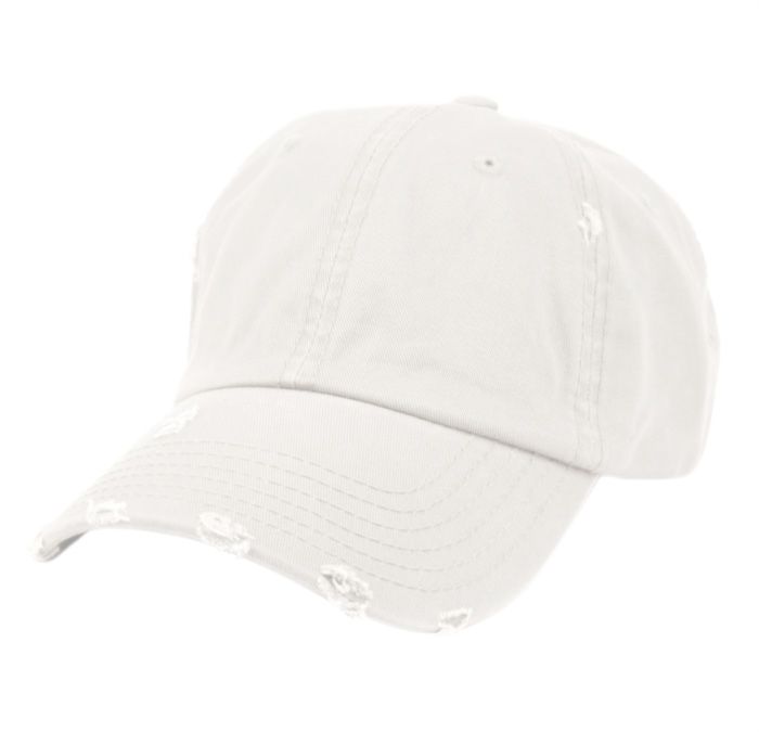 white distressed hat