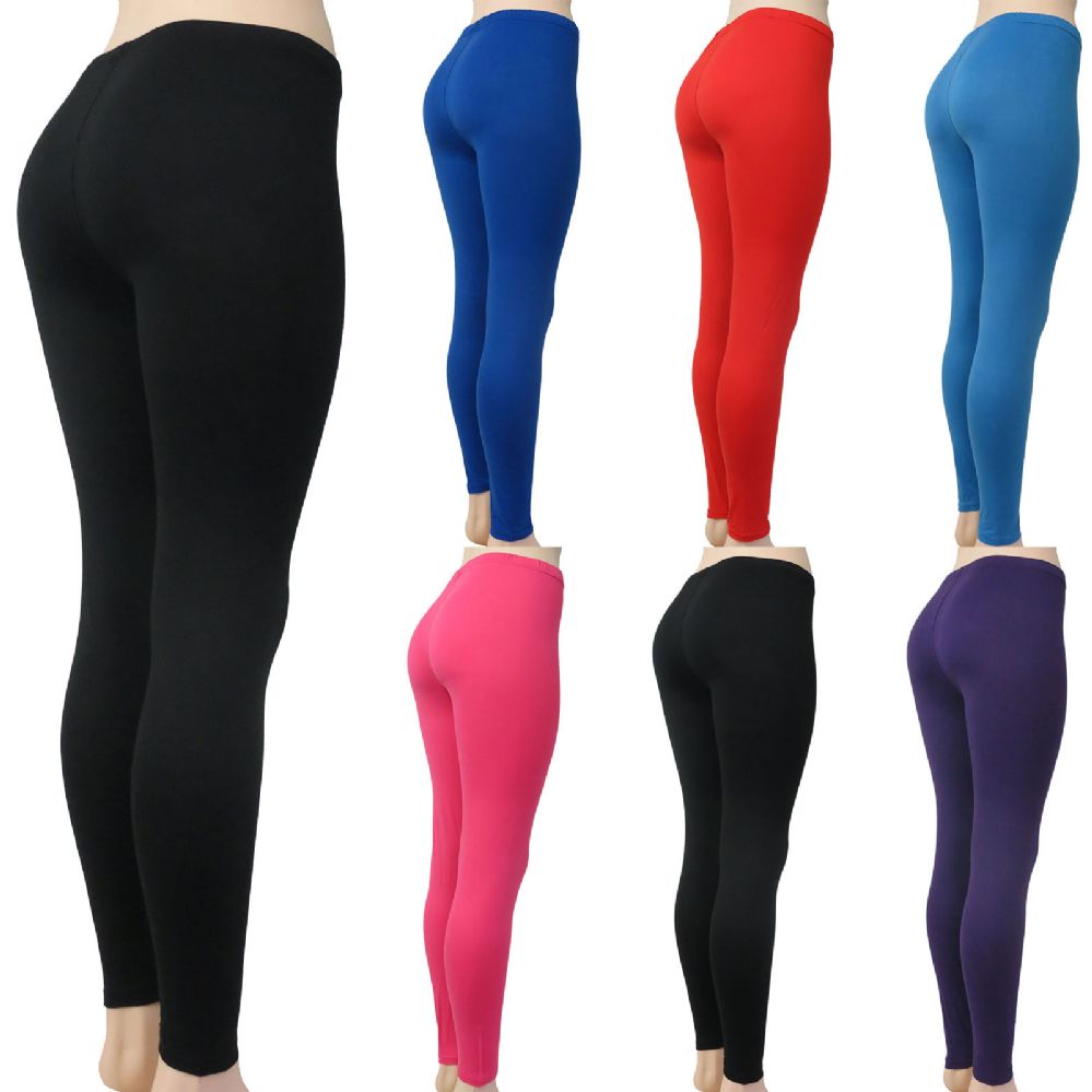 60 Wholesale "soft Feel" Full Length Leggings In Assorted Colors. Free