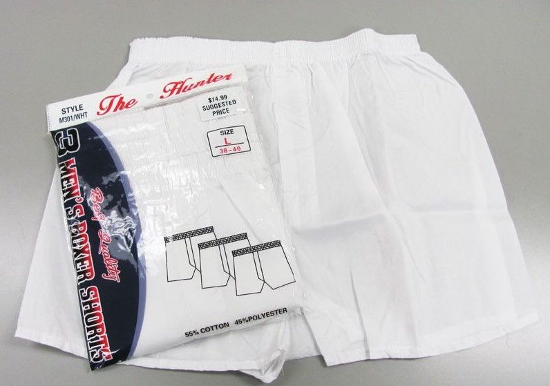 72 Wholesale Men White Woven Boxer Shorts at