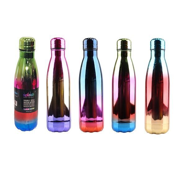 24 Wholesale Stainless Steel Double Walled Rainbow Edition Water Bottle