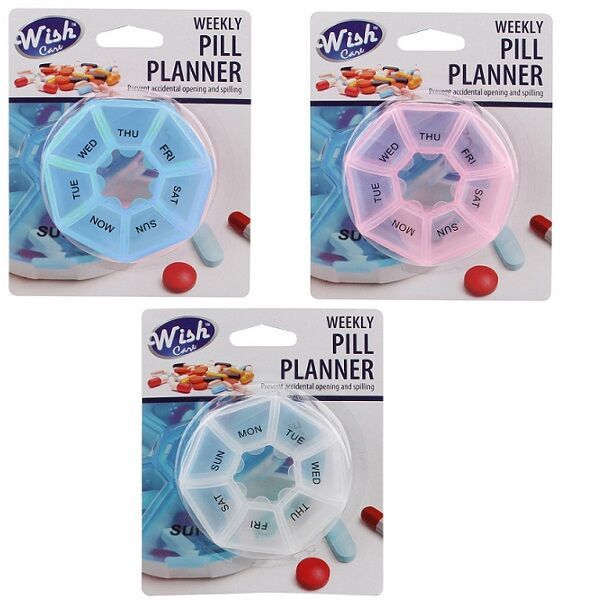 96 Wholesale Weekly Round Pill Box at