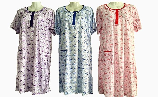 60 Wholesale Womens House Duster Night Gown Assorted Sizes - at ...