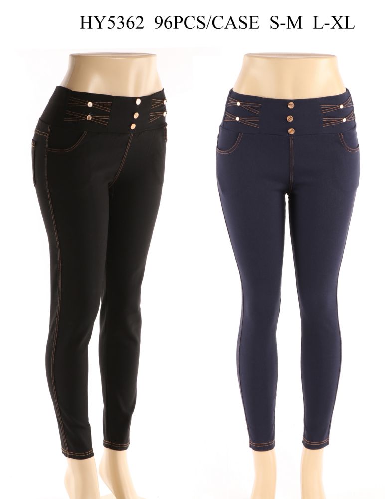 24 Wholesale Womens Fashion Denim Pants In Assorted Color at