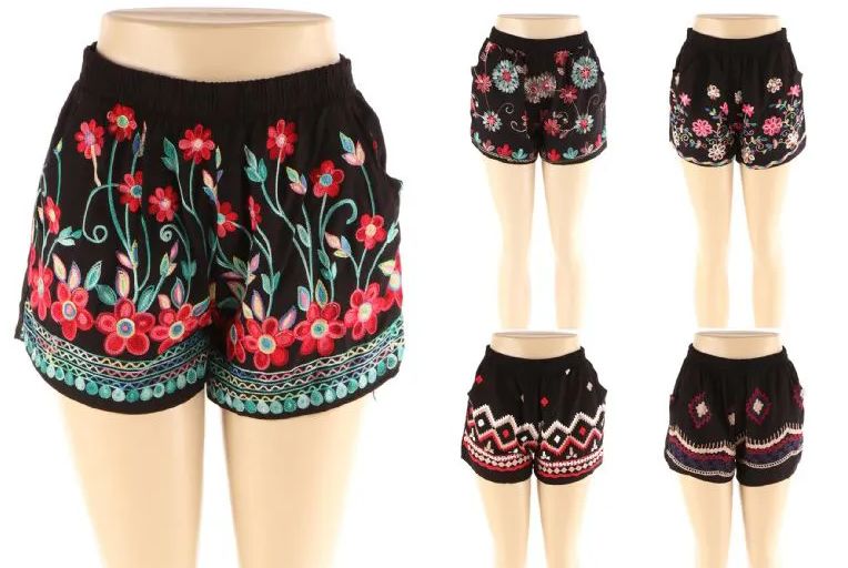 24 Wholesale Womens Fashion Shorts With Assorted Design at