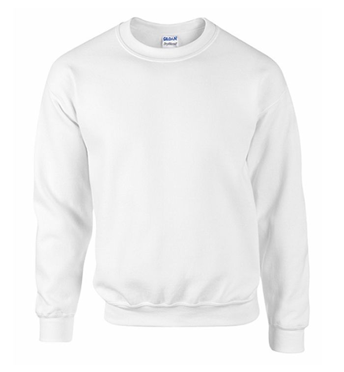 24 Wholesale Gildan Irregular Unisex White Crew Neck Sweatshirt, Size ...