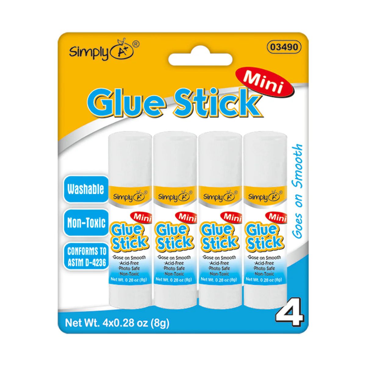 96 Wholesale Four Pack Glue Stick at