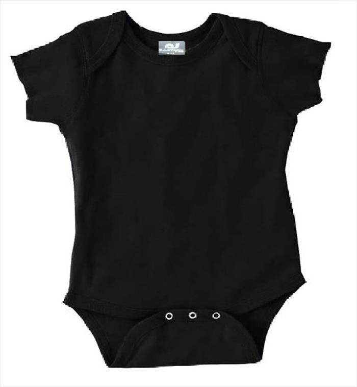 24 Wholesale Infant Black Cotton Onesie, Size S at