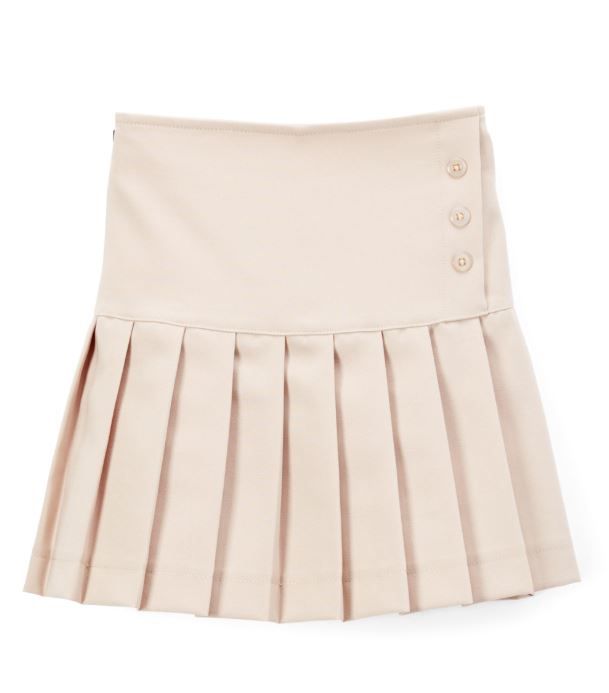 12 Wholesale Girls' Khaki Uniform Skirts In Sizes 46x at