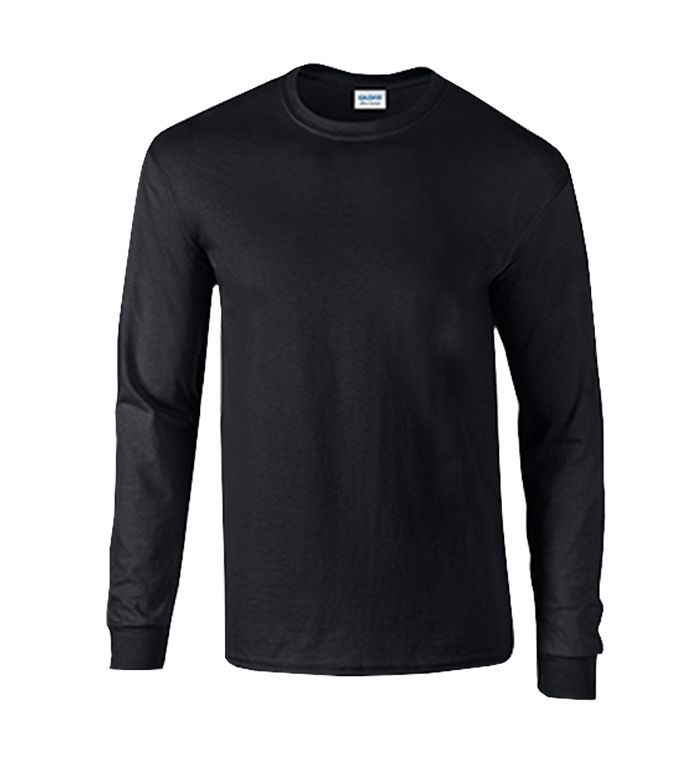 36 Wholesale Men's Gildan Irregular Black Long Sleeve T-Shirts, Size ...