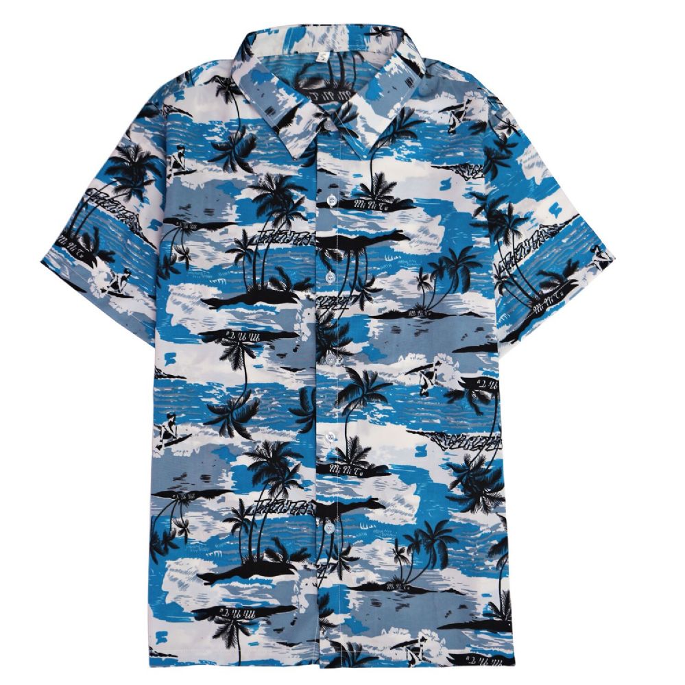 12 Wholesale Men's Light Blue Motorcycle Print Shirt ,size S-2xl - at ...