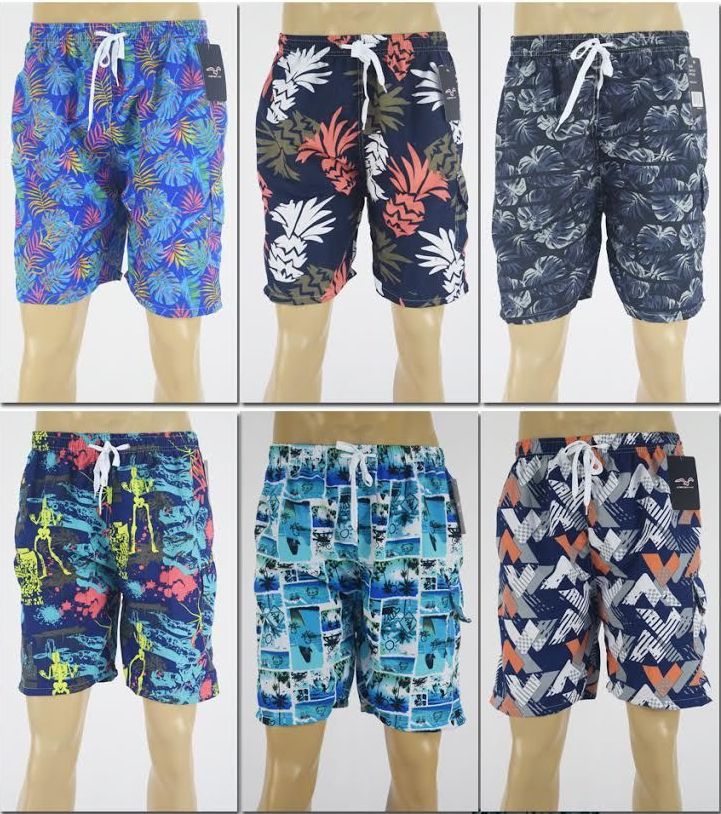 72 Wholesale Men's Assorted Print Bathing Suit - at ...