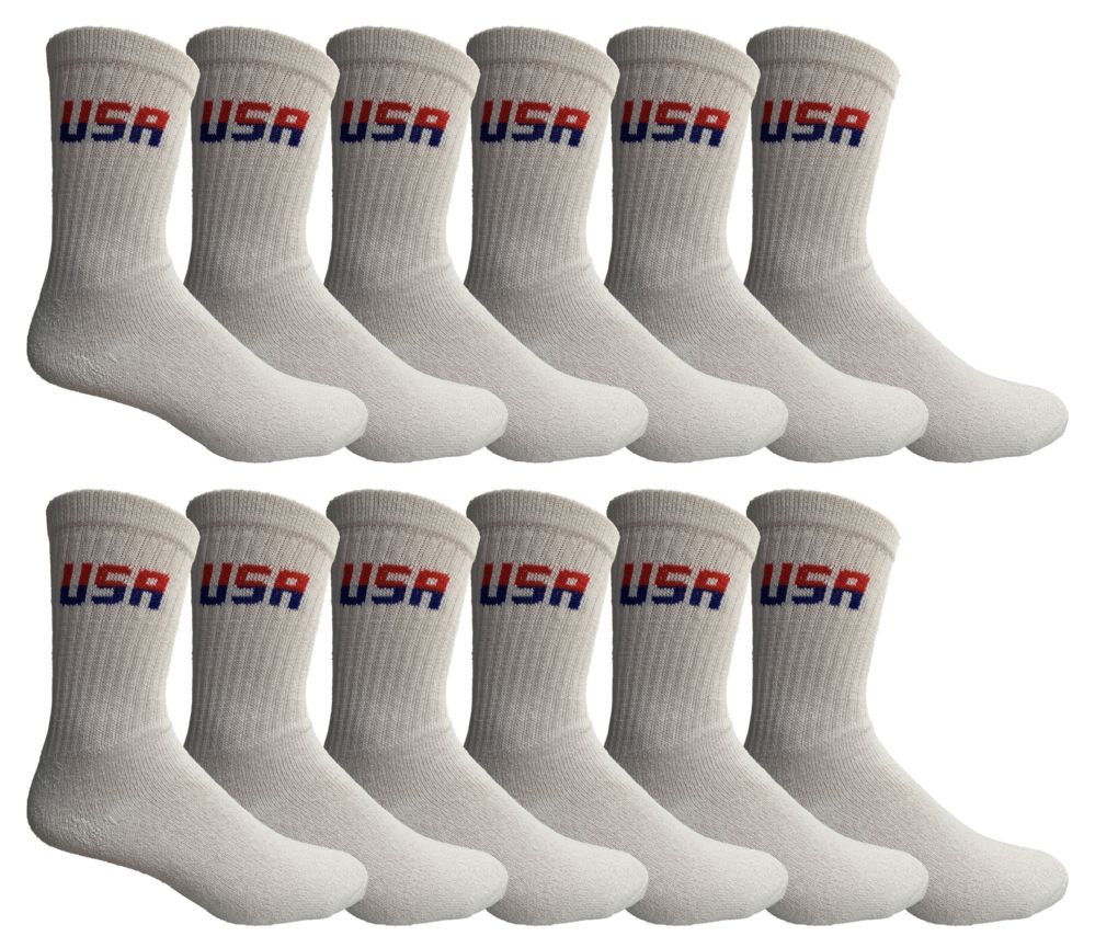 120 Wholesale USA Mens Cotton Crew Socks Size 1013 at