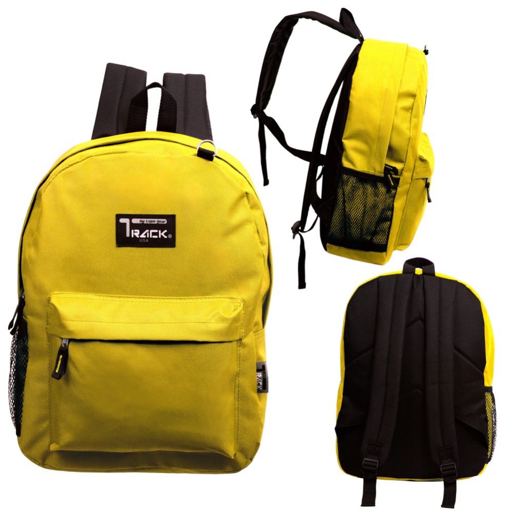 24 Wholesale 17 Inch Classic Bulk Mustard Backpacks at