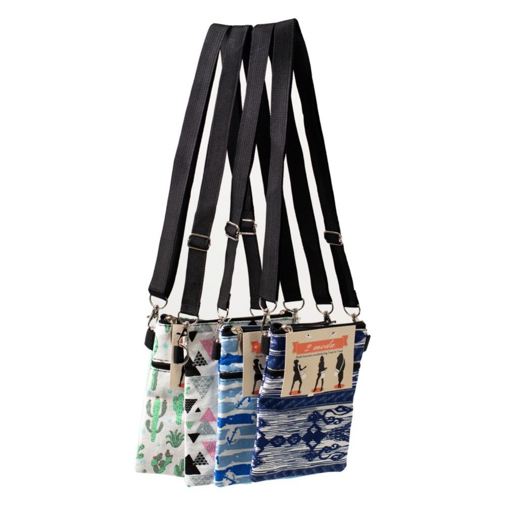 Wholesale Lots of Bulk Case of 24 Crossbody Purse Shoulder Bag with 2 Zippered Pockets in Assorted Colors 